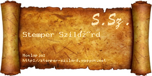 Stemper Szilárd névjegykártya